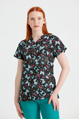 Butterfly Turquoise - Women - Blouse Elastane with Print