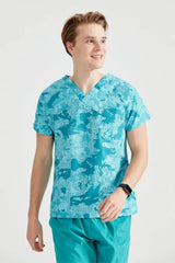Camouflage Turquoise - Men - Blouse with Print