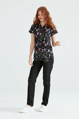 Cartoon Cats - Women - Blouse Elastane with Print