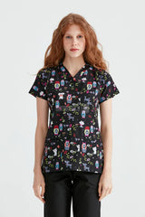 Cartoon Cats - Women - Blouse Elastane with Print