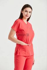 Coral Red - Women - Scrub Set Classic