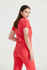 Coral Red - Women - Scrub Set Classic
