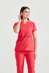 Coral Red - Women - Scrub Set Classic Flex