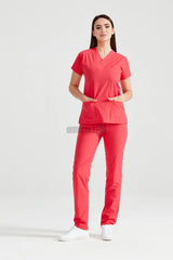 Coral Red - Women - Scrub Set Classic Flex