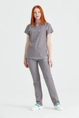 Light Grey - Women - Scrub Set Classic Flex