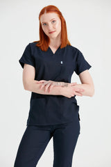 Navy Blue - Women - Scrub Set Classic Flex