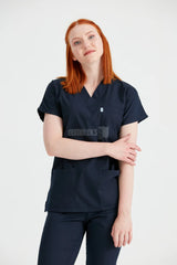 Navy Blue - Women - Scrub Set Classic Flex