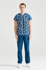 Navy Blue Owl - Men - Blouse with Print