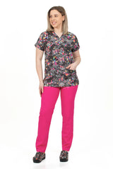 Puzzle Gray - Women - Blouse Elastane with Print