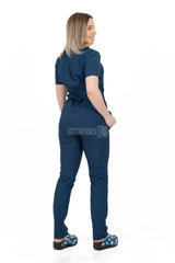 Indigo Blue - Women - Belted Scrub Set Elastane