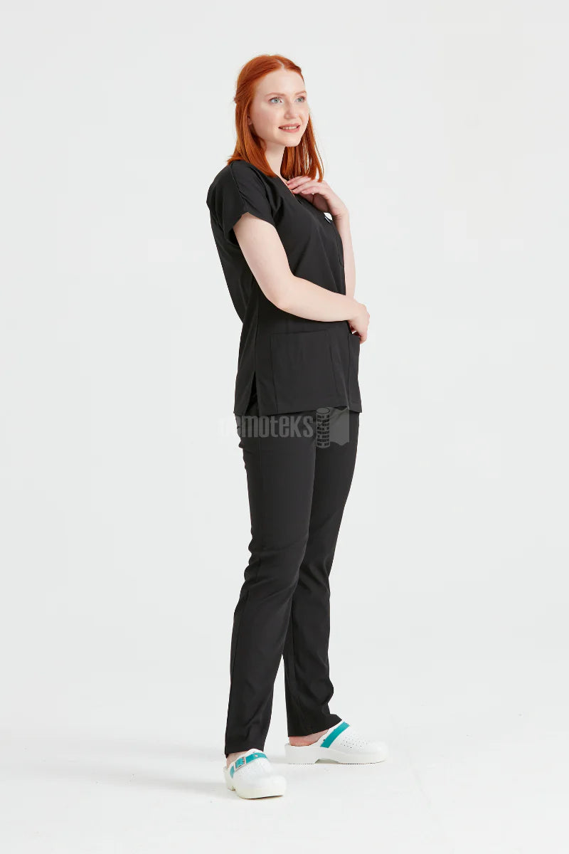 Black - Women - Scrub Set Classic Flex