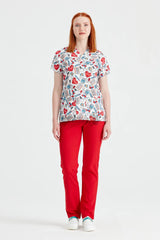 Hearts Cardio White - Women - Blouse Elastane  with Print