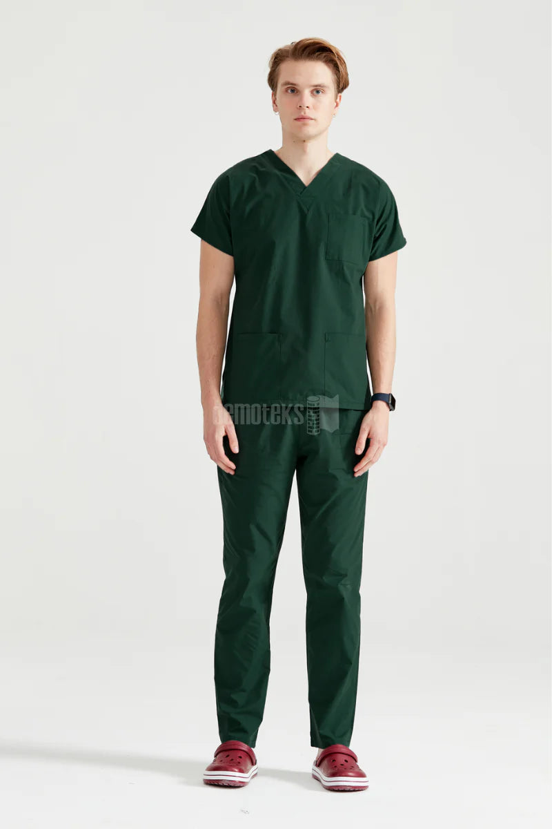 Khaki Green - Men - Scrub Set Classic Flex