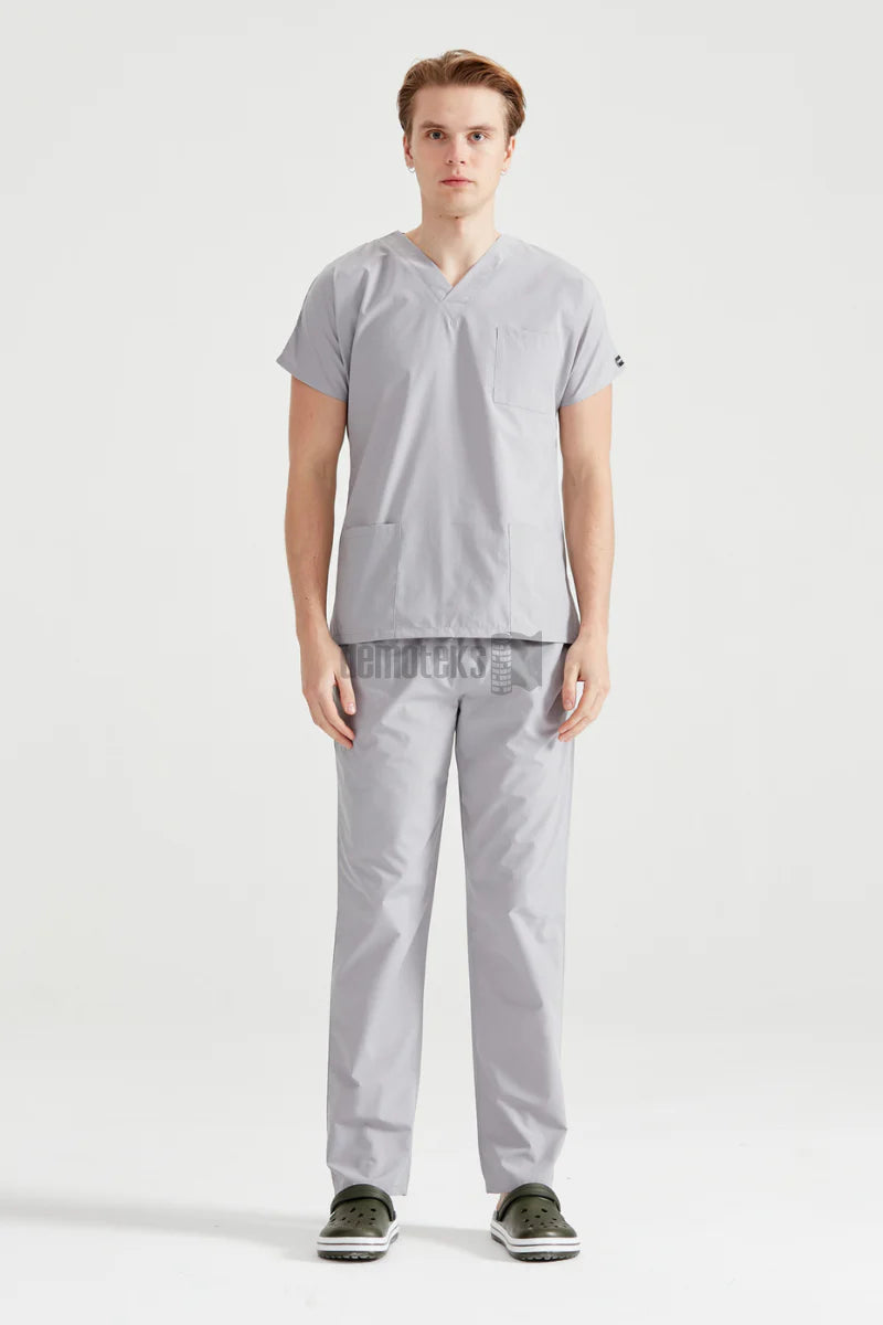 Light Grey - Men - Scrub Set Classic