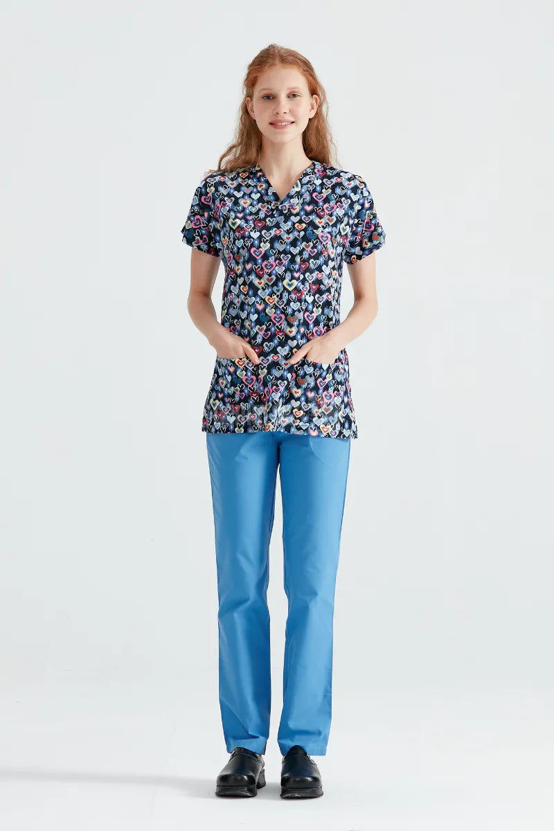 Mini Hearts - Women - Blouse Elastane  with Print