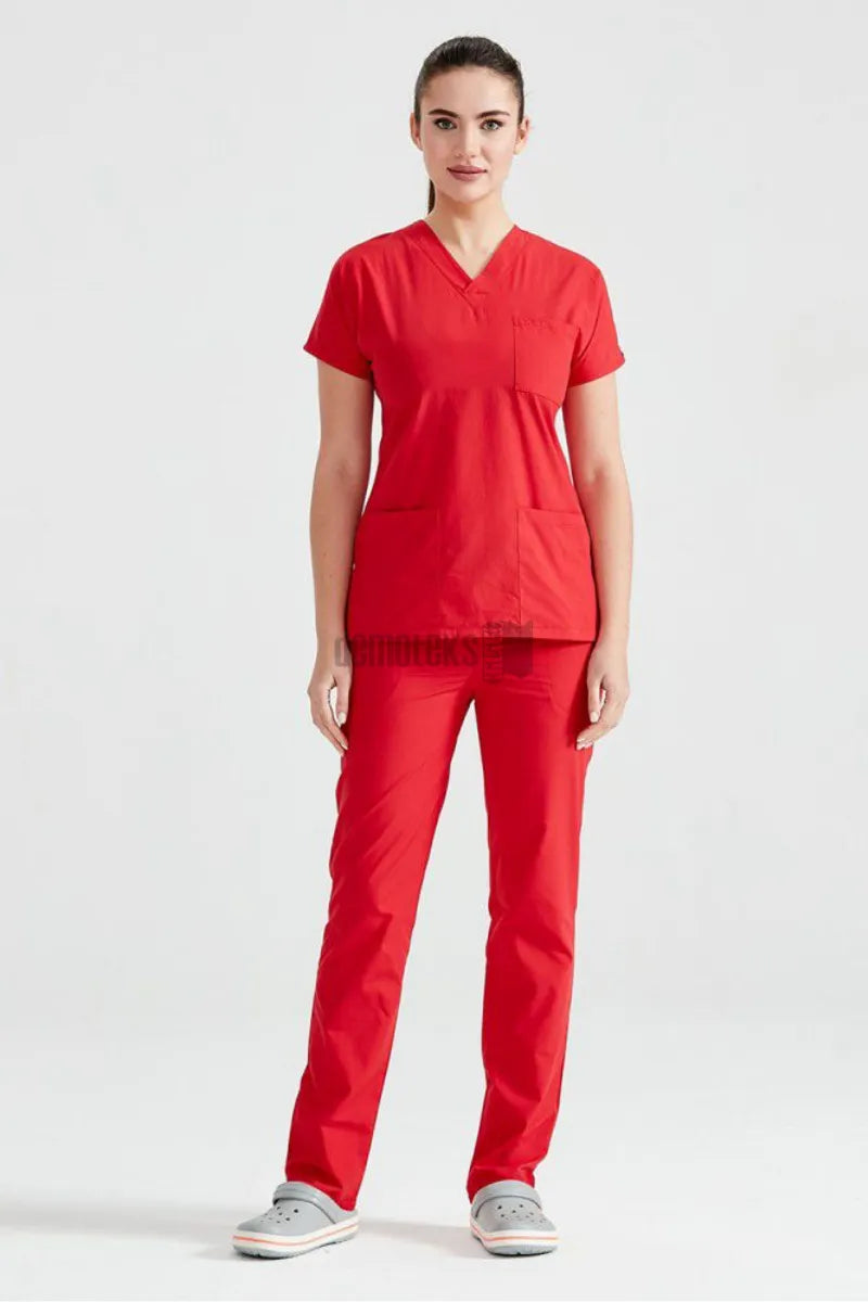 Red - Women - Trousers Classic